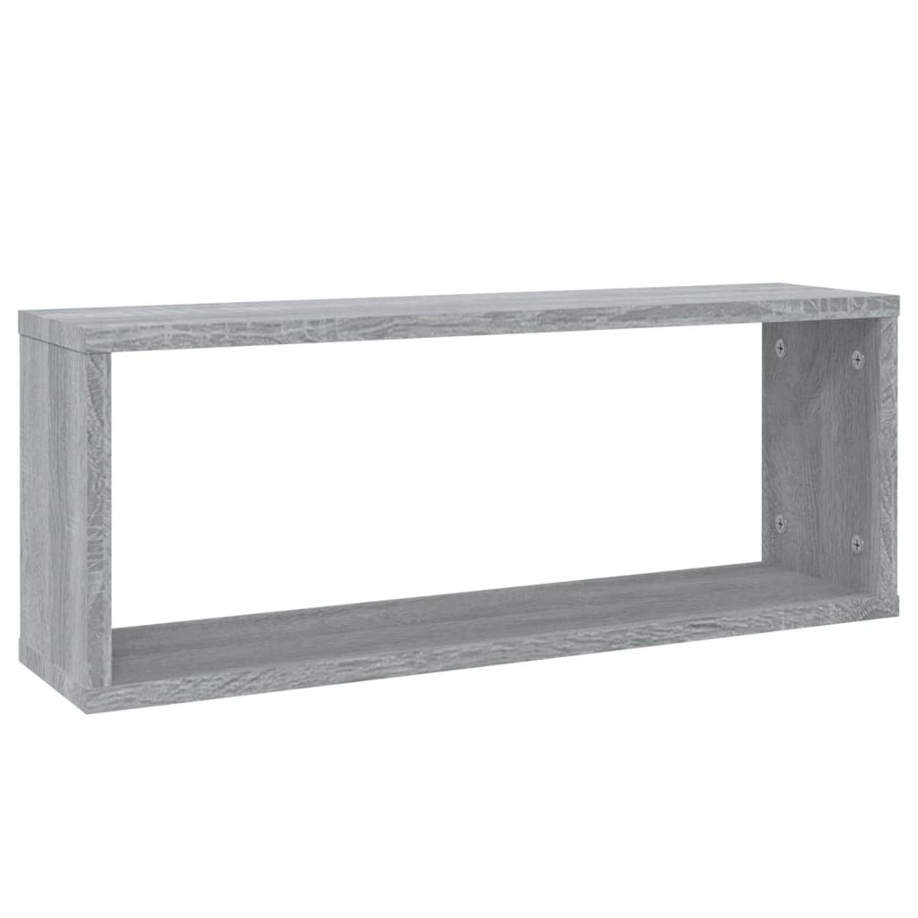 Sieninės lentynos, 2vnt., pilkos ąžuolo, 60x15x23cm, mediena