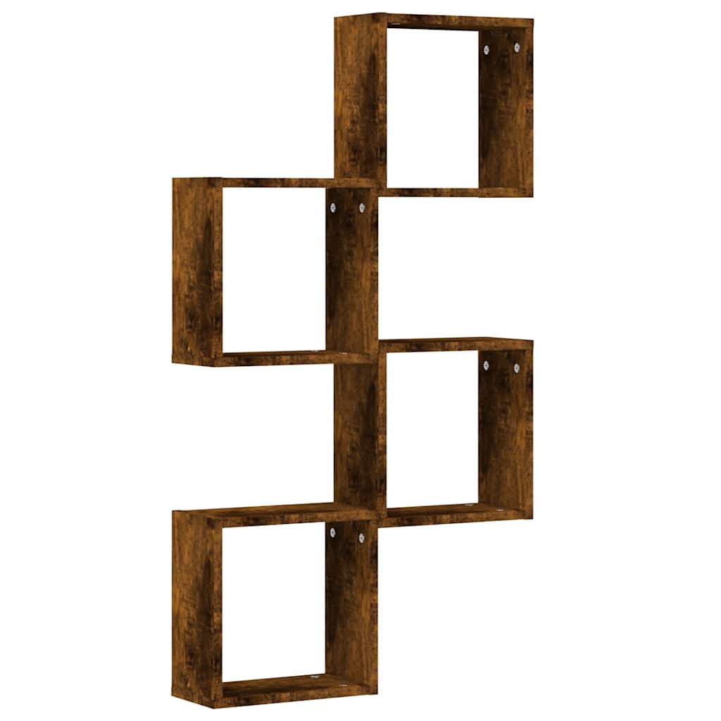 Wall Cube lentynos 4 vnt Rūkytas ąžuolas 30x15x30 cm