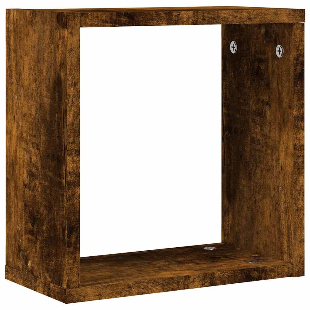 Wall Cube lentynos 4 vnt Rūkytas ąžuolas 30x15x30 cm