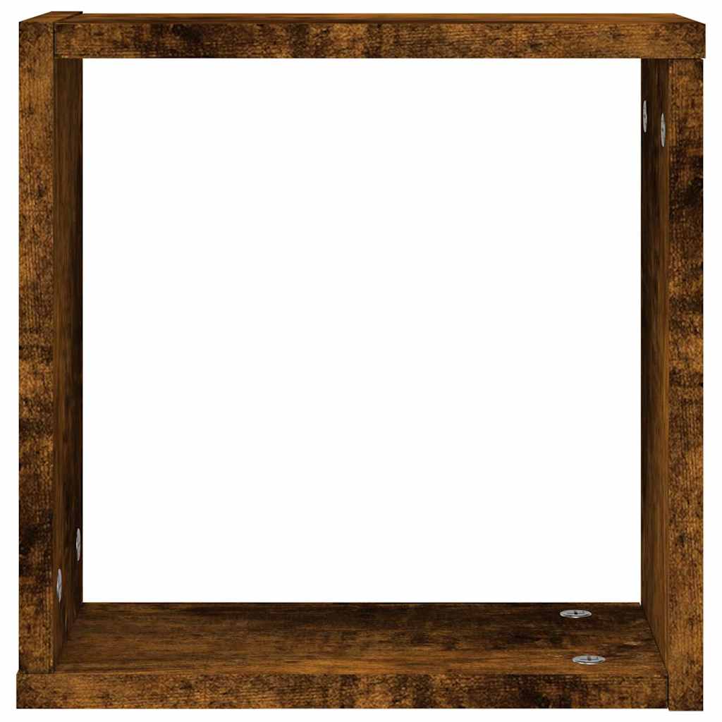 Wall Cube lentynos 4 vnt Rūkytas ąžuolas 30x15x30 cm