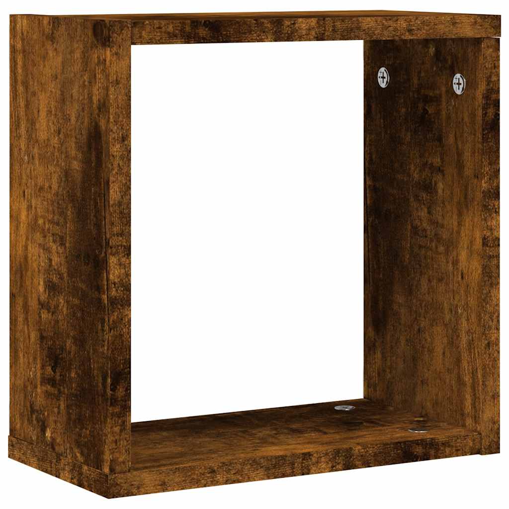 Wall Cube lentynos 6 vnt Rūkytas ąžuolas 30x15x30 cm