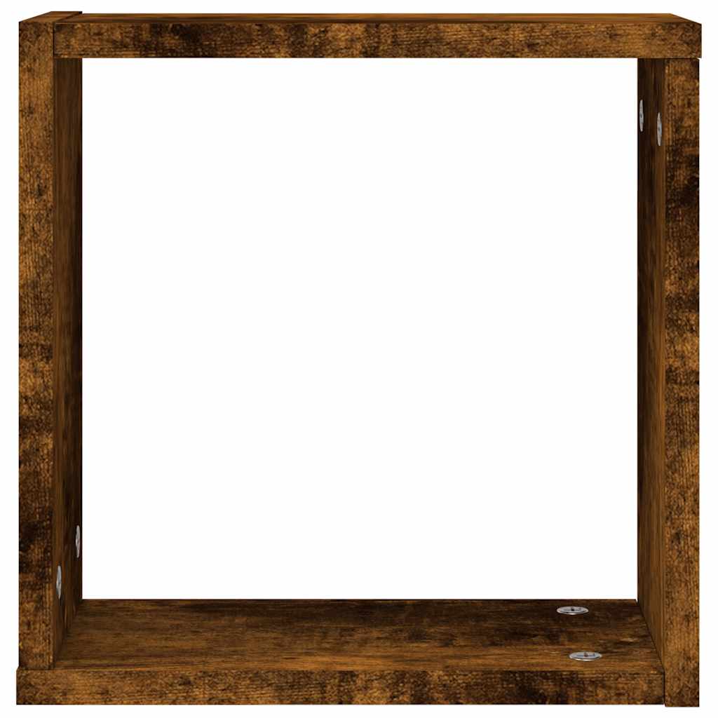 Wall Cube lentynos 6 vnt Rūkytas ąžuolas 30x15x30 cm