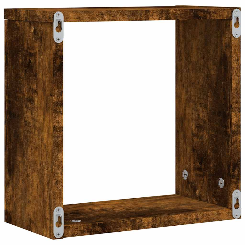 Wall Cube lentynos 6 vnt Rūkytas ąžuolas 30x15x30 cm