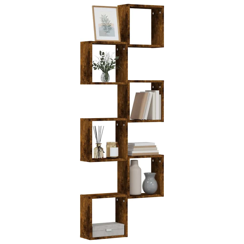 Wall Cube lentynos 6 vnt Rūkytas ąžuolas 30x15x30 cm