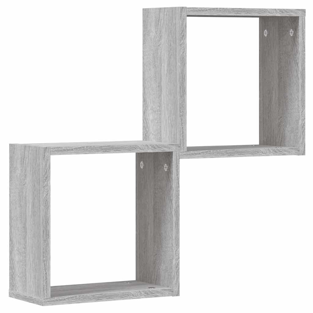 Wall Cube lentynos 2 vnt Pilka Sonoma 30x15x30 cm