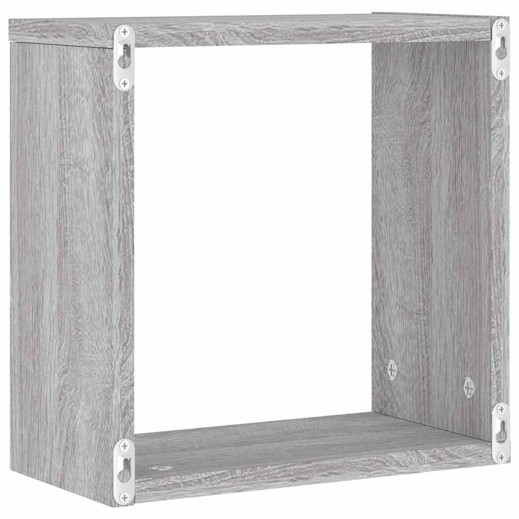 Wall Cube lentynos 6 vnt Pilka Sonoma 30x15x30 cm