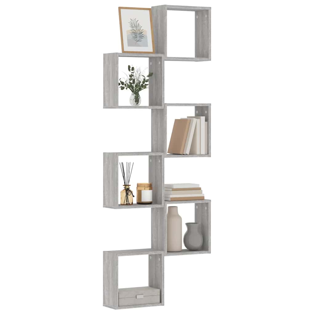 Wall Cube lentynos 6 vnt Pilka Sonoma 30x15x30 cm