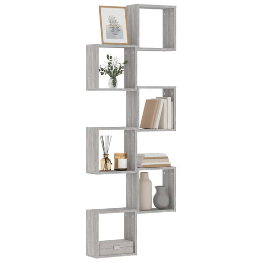 Wall Cube lentynos 6 vnt Pilka Sonoma 30x15x30 cm