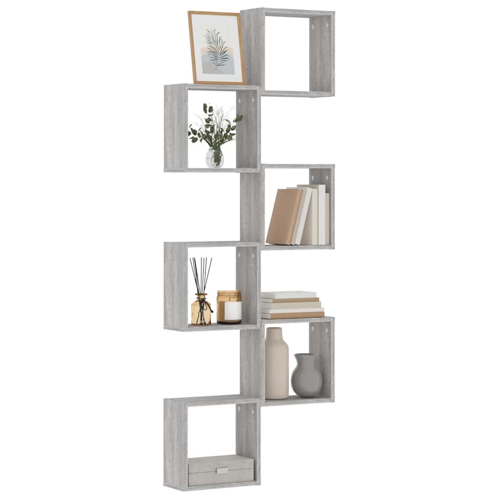 Wall Cube lentynos 6 vnt Pilka Sonoma 30x15x30 cm