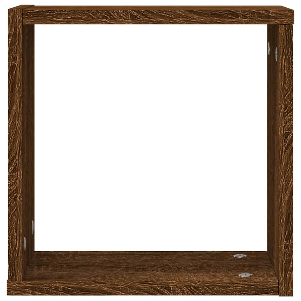 Wall Cube Lentynos 2 vnt Rudas ąžuolas 30x15x30 cm