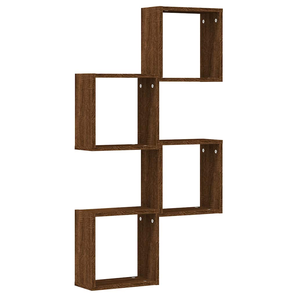 Wall Cube Lentynos 4 vnt Rudas ąžuolas 30x15x30 cm