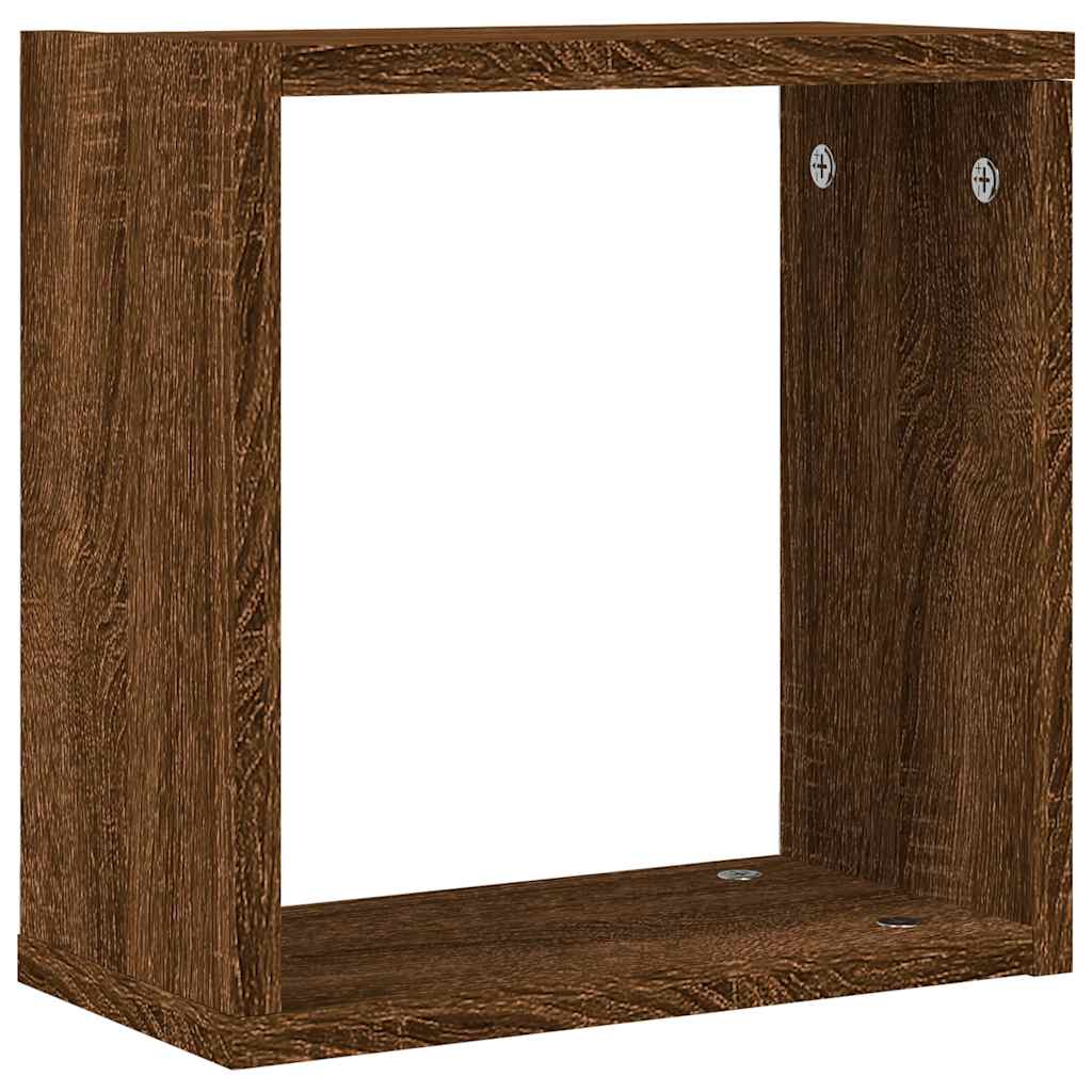 Wall Cube Lentynos 4 vnt Rudas ąžuolas 30x15x30 cm