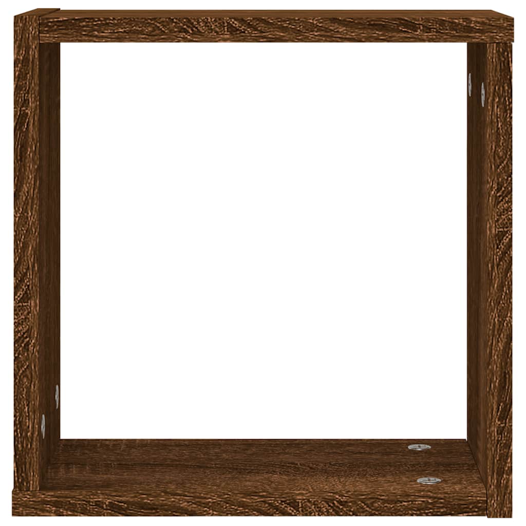 Wall Cube Lentynos 4 vnt Rudas ąžuolas 30x15x30 cm