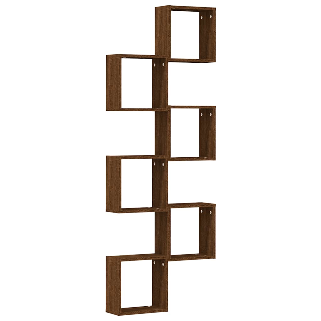 Wall Cube Lentynos 6 vnt Rudas ąžuolas 30x15x30 cm
