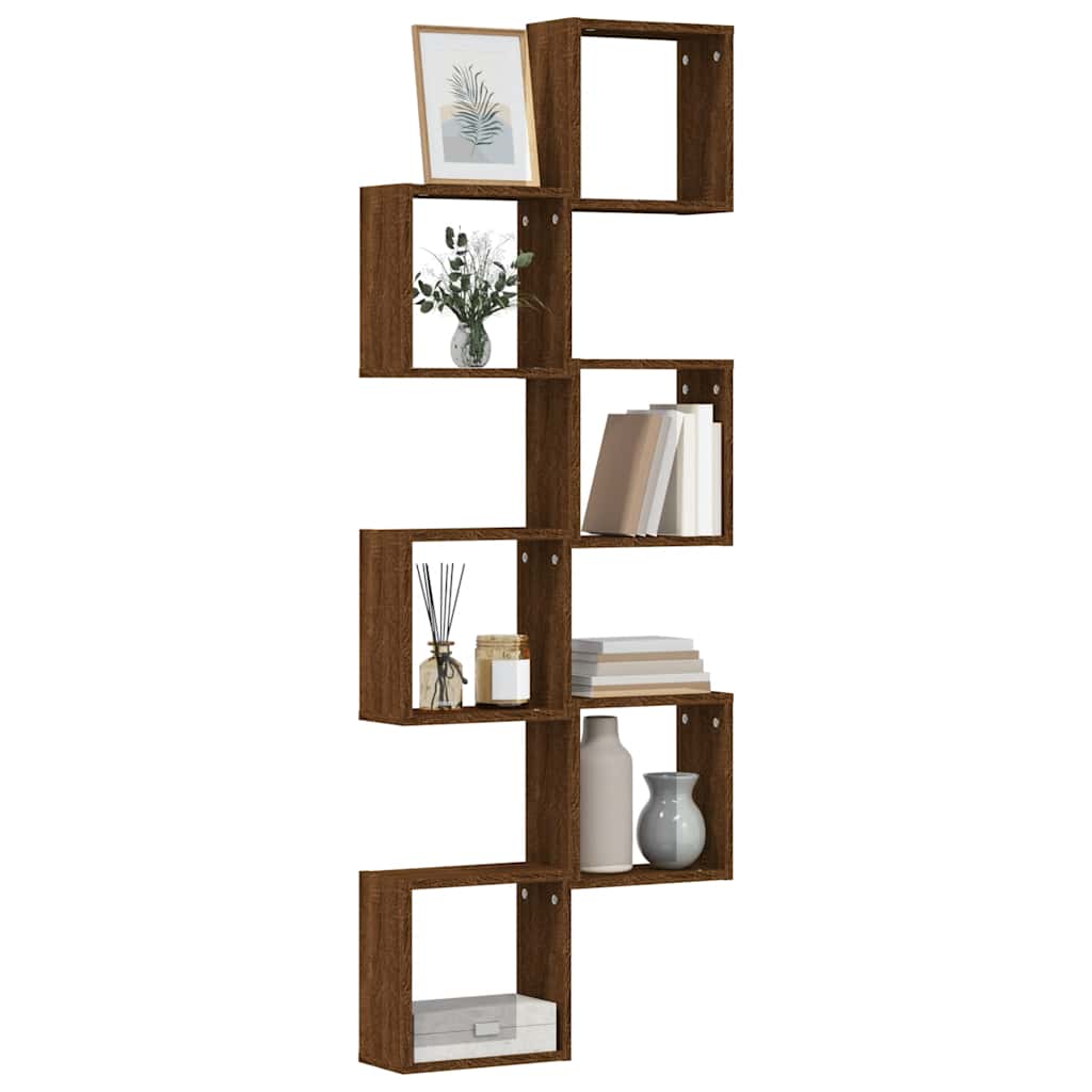 Wall Cube Lentynos 6 vnt Rudas ąžuolas 30x15x30 cm