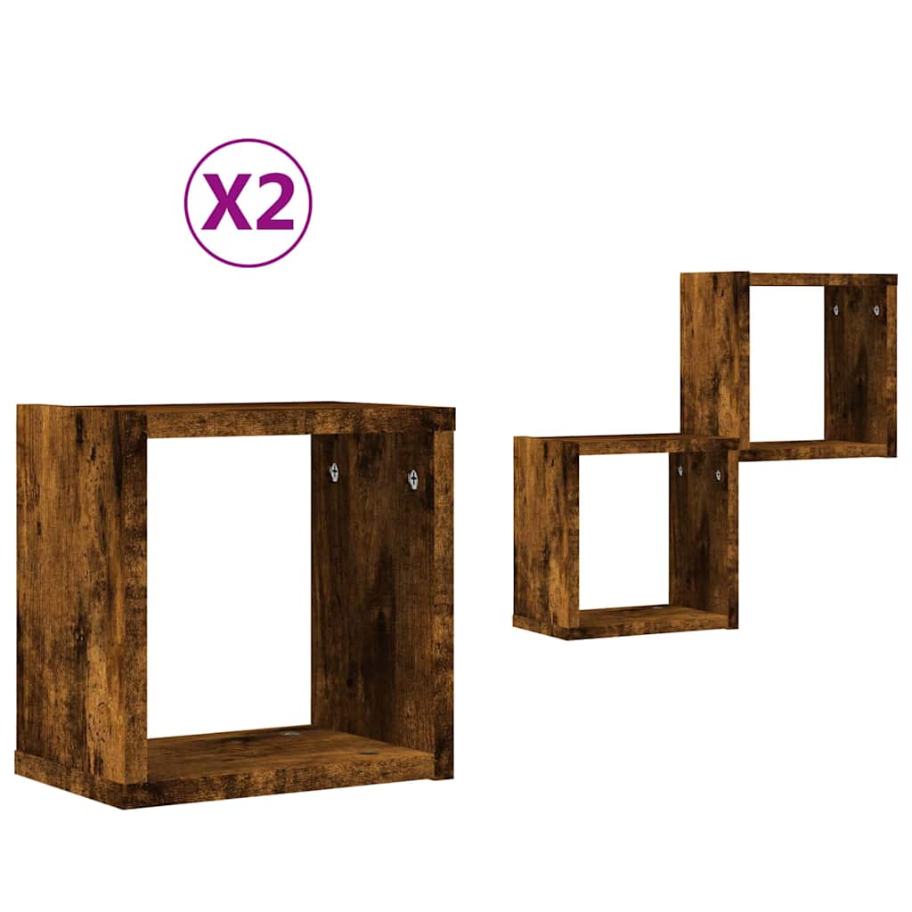 Sieninės lentynos 2 pcs Ruda 26 x 15 x 26 cm Apdirbta mediena