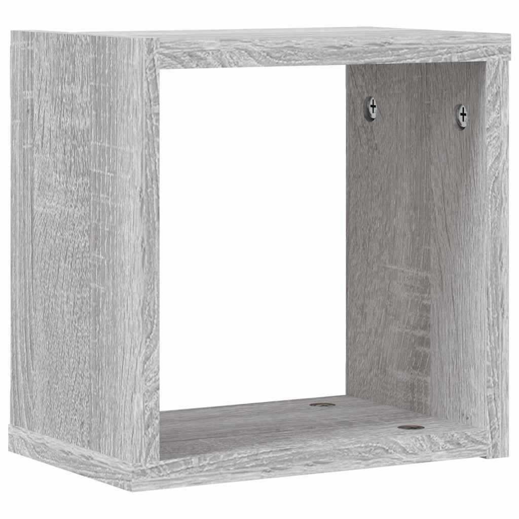 Sieninės lentynos 2 pcs Pilka 26 x 15 x 26 cm Apdirbta mediena