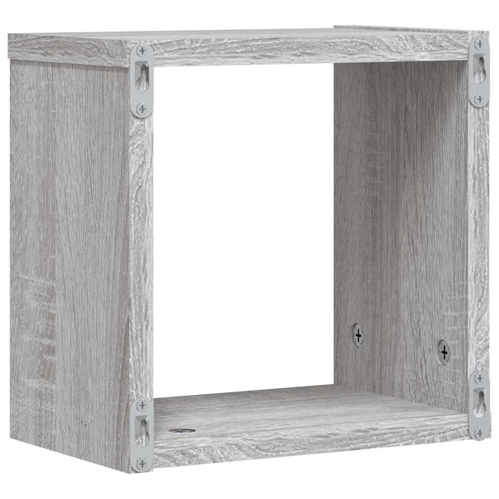 Sieninės lentynos 2 pcs Pilka 26 x 15 x 26 cm Apdirbta mediena