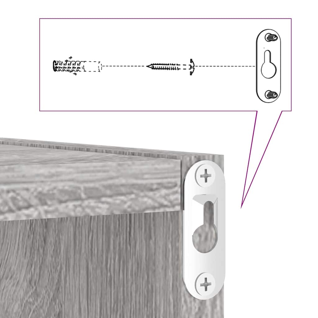 Sieninės lentynos 4 pcs Pilka 26 x 15 x 26 cm Apdirbta mediena