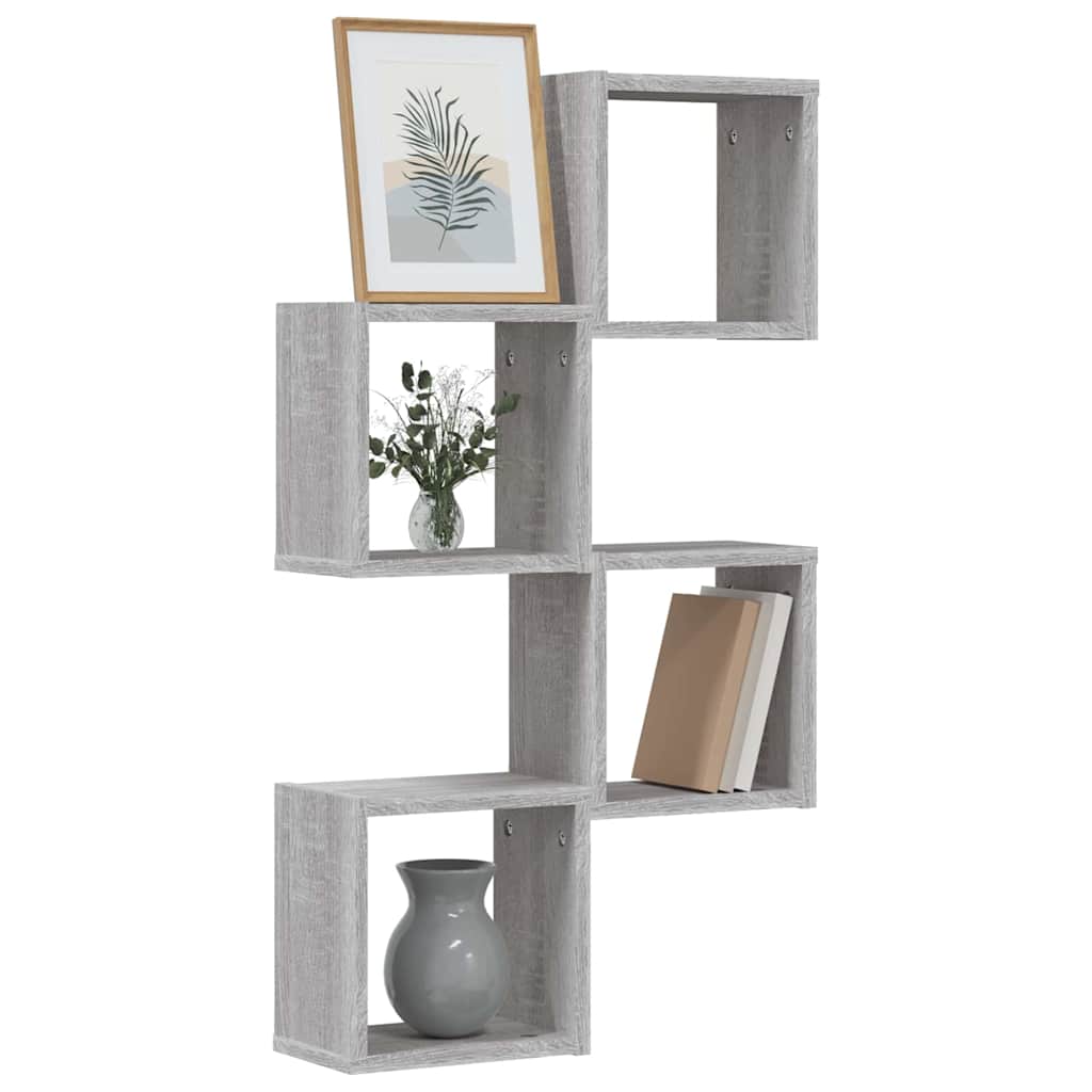 Sieninės lentynos 4 pcs Pilka 26 x 15 x 26 cm Apdirbta mediena