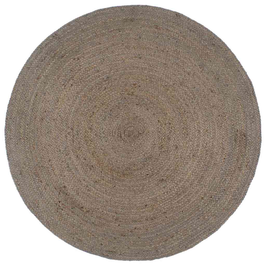 Kilimas, pilkas, 180cm, džiutas, apskritas, rankų darbo
