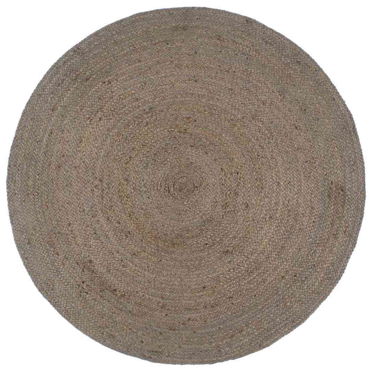 Kilimas, pilkas, 180cm, džiutas, apskritas, rankų darbo