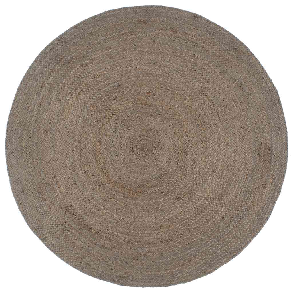 Kilimas, pilkas, 240cm, džiutas, apskritas, rankų darbo