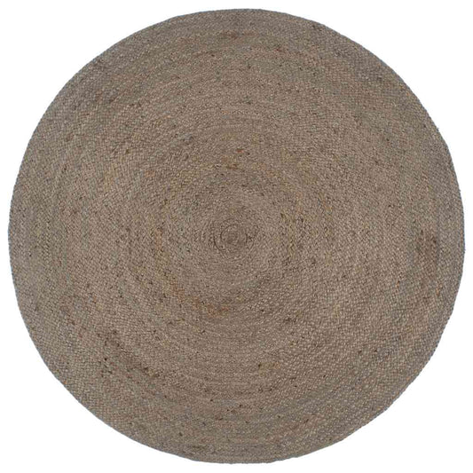 Kilimas, pilkas, 240cm, džiutas, apskritas, rankų darbo