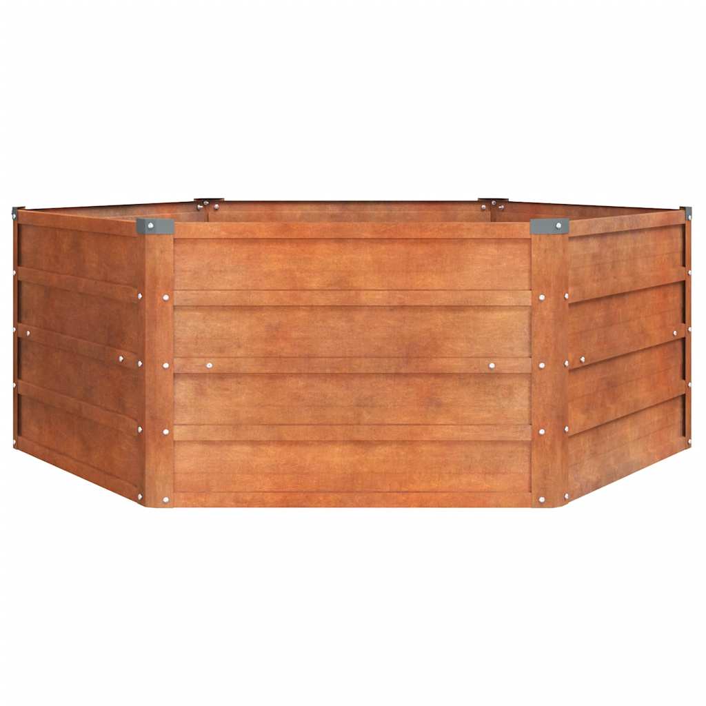 Aukštas sodo lovelis, rūdžių, 129x129x45cm, Corten plienas