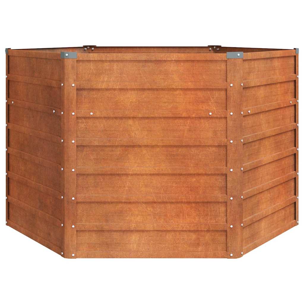 Aukštas sodo lovelis, rūdžių, 129x129x77cm, Corten plienas