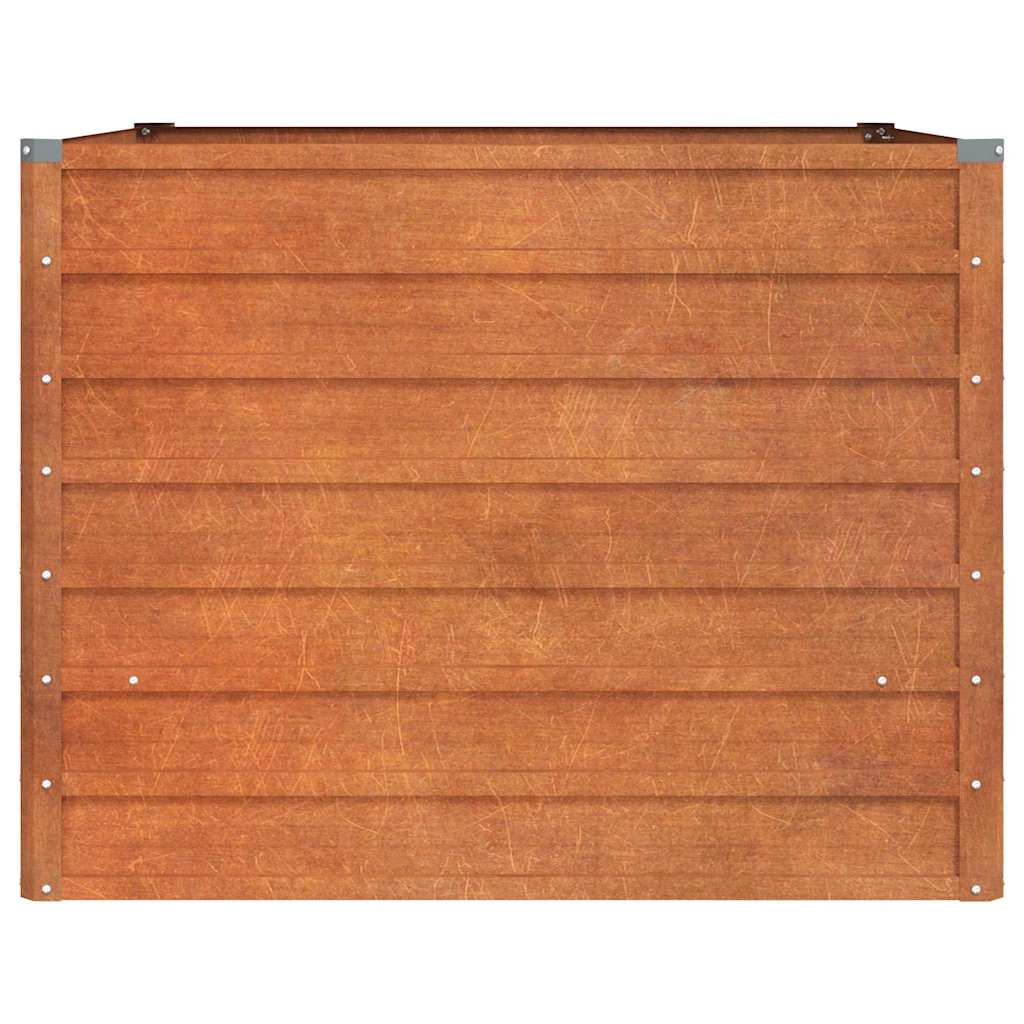 Aukštas sodo lovelis, rūdžių, 100x100x77cm, Corten plienas