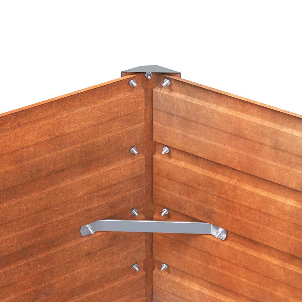 Aukštas sodo lovelis, rūdžių, 100x100x77cm, Corten plienas