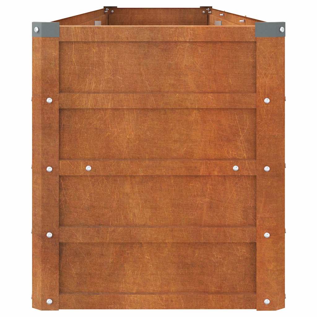Aukštas sodo lovelis, rūdžių, 240x40x45cm, Corten plienas