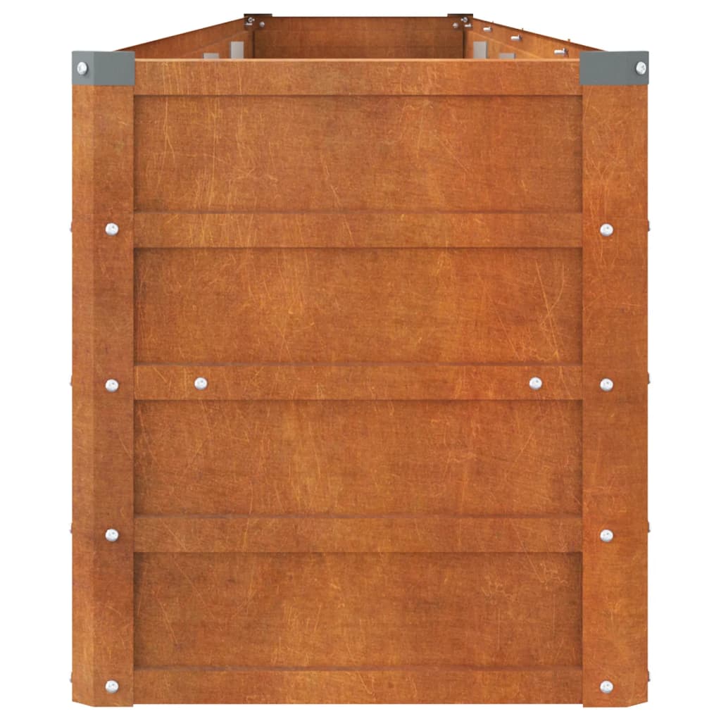 Aukštas sodo lovelis, rūdžių, 320x40x45cm, Corten plienas
