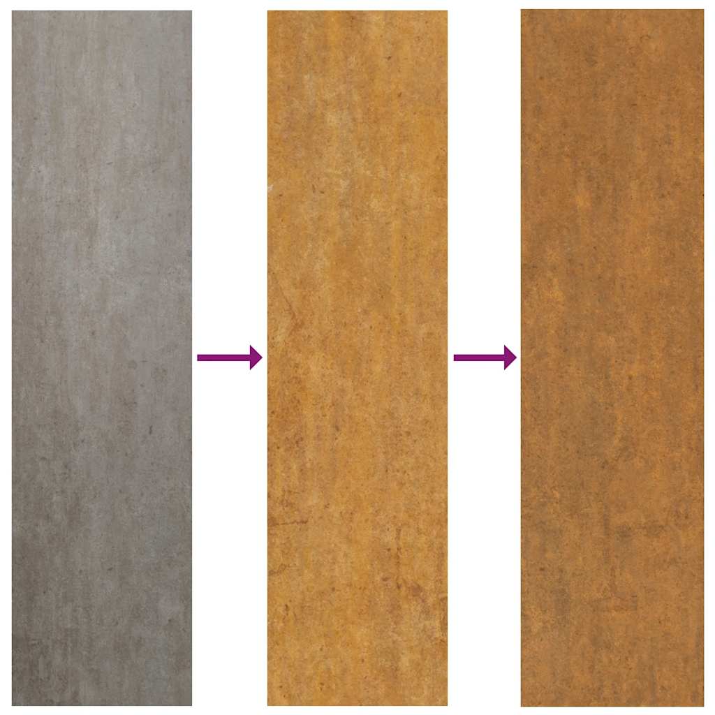 Pakeltas sodo lysvė, 386x50x36 cm, Corten plienas