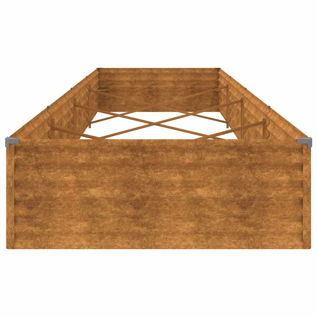 Aukštas sodo lovelis, 387x100x36cm, Corten plienas
