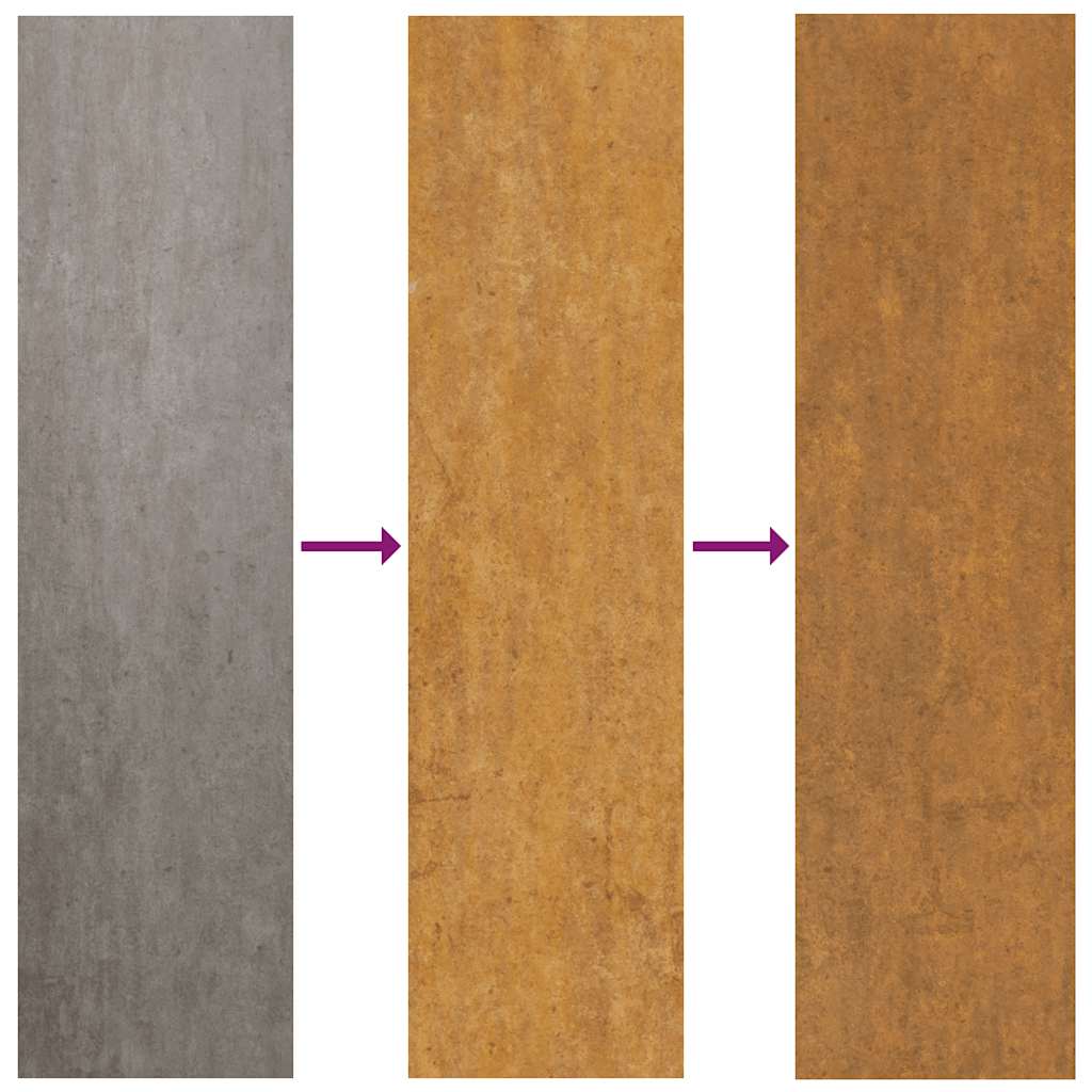 Aukštas sodo lovelis, 770x100x36cm, Corten plienas