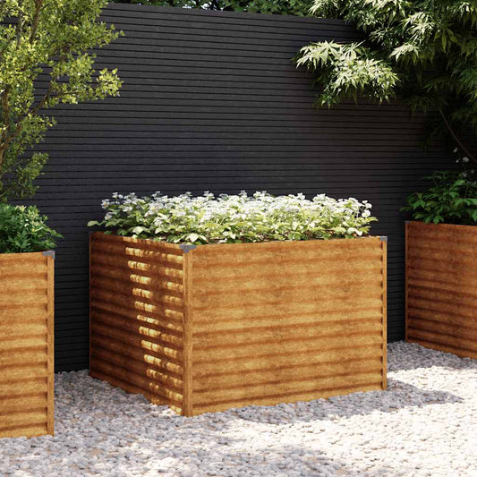 Aukštas sodo lovelis, 100x100x69cm, Corten plienas