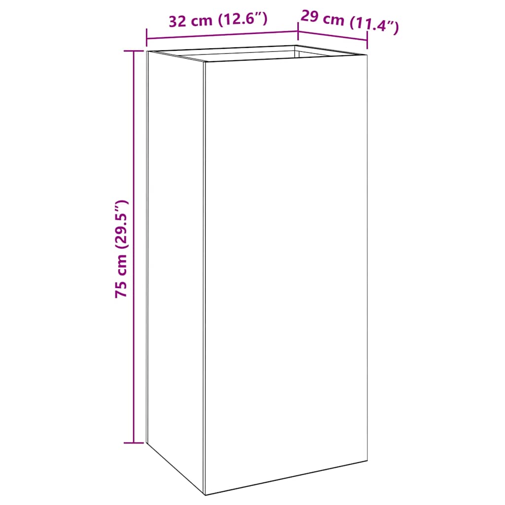 Lovelis, 32x29x75cm, Corten plienas