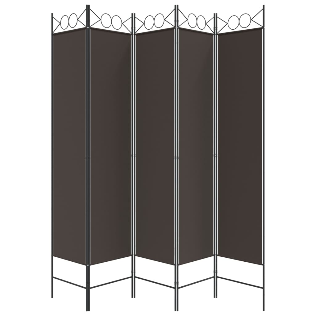 Kambario pertvara, 5 dalių, rudos spalvos, 200x200cm, audinys