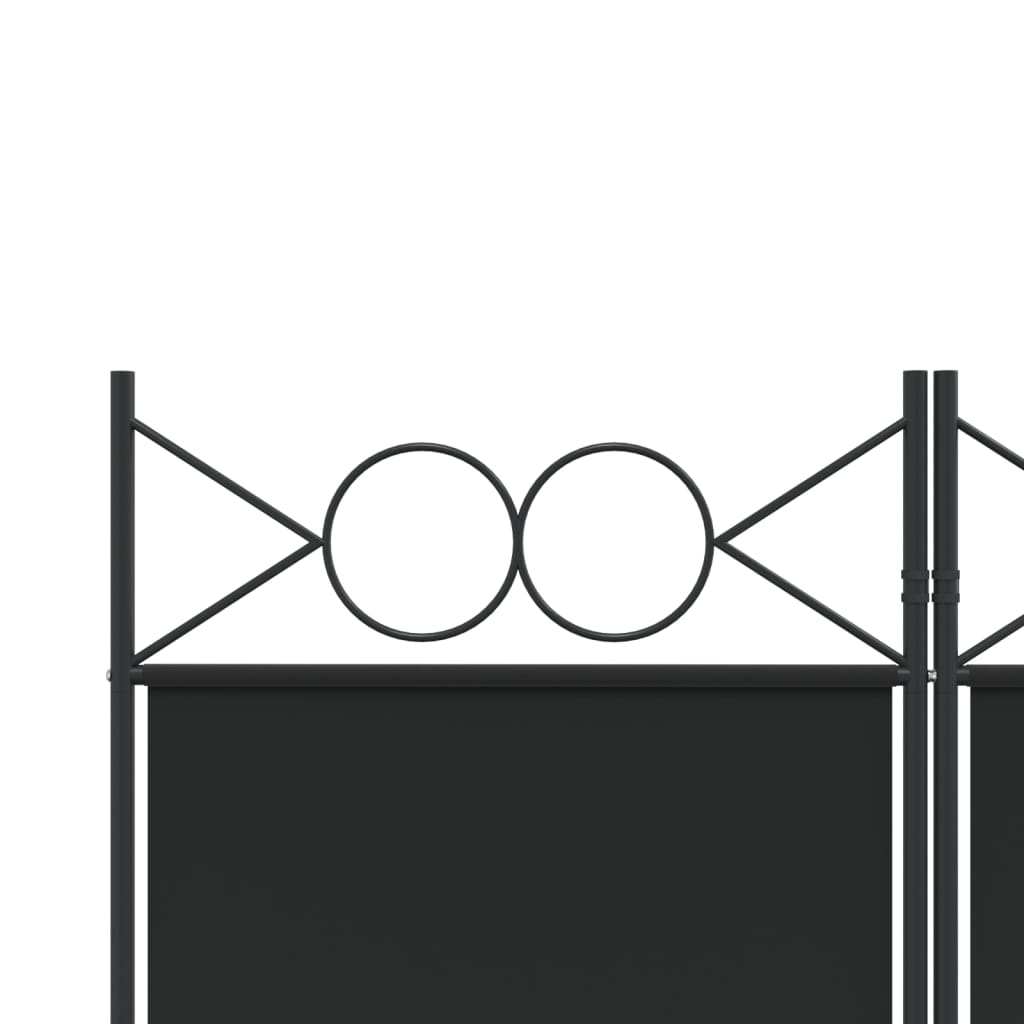 Kambario pertvara, 6 dalių, juodos spalvos, 240x200cm, audinys