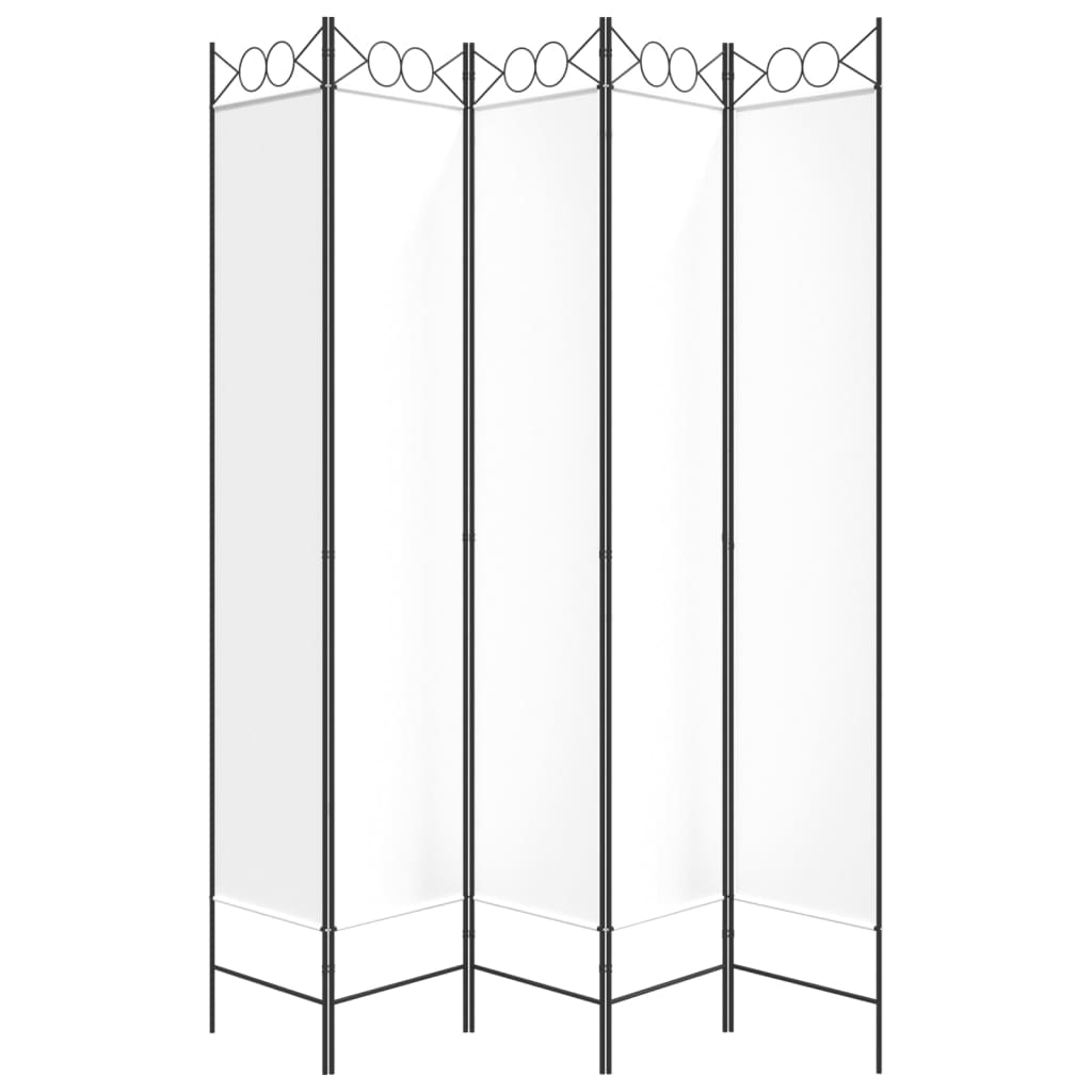 Kambario pertvara, 5 dalių, baltos spalvos, 200x220cm, audinys