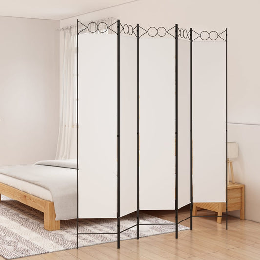 Kambario pertvara, 5 dalių, baltos spalvos, 200x220cm, audinys