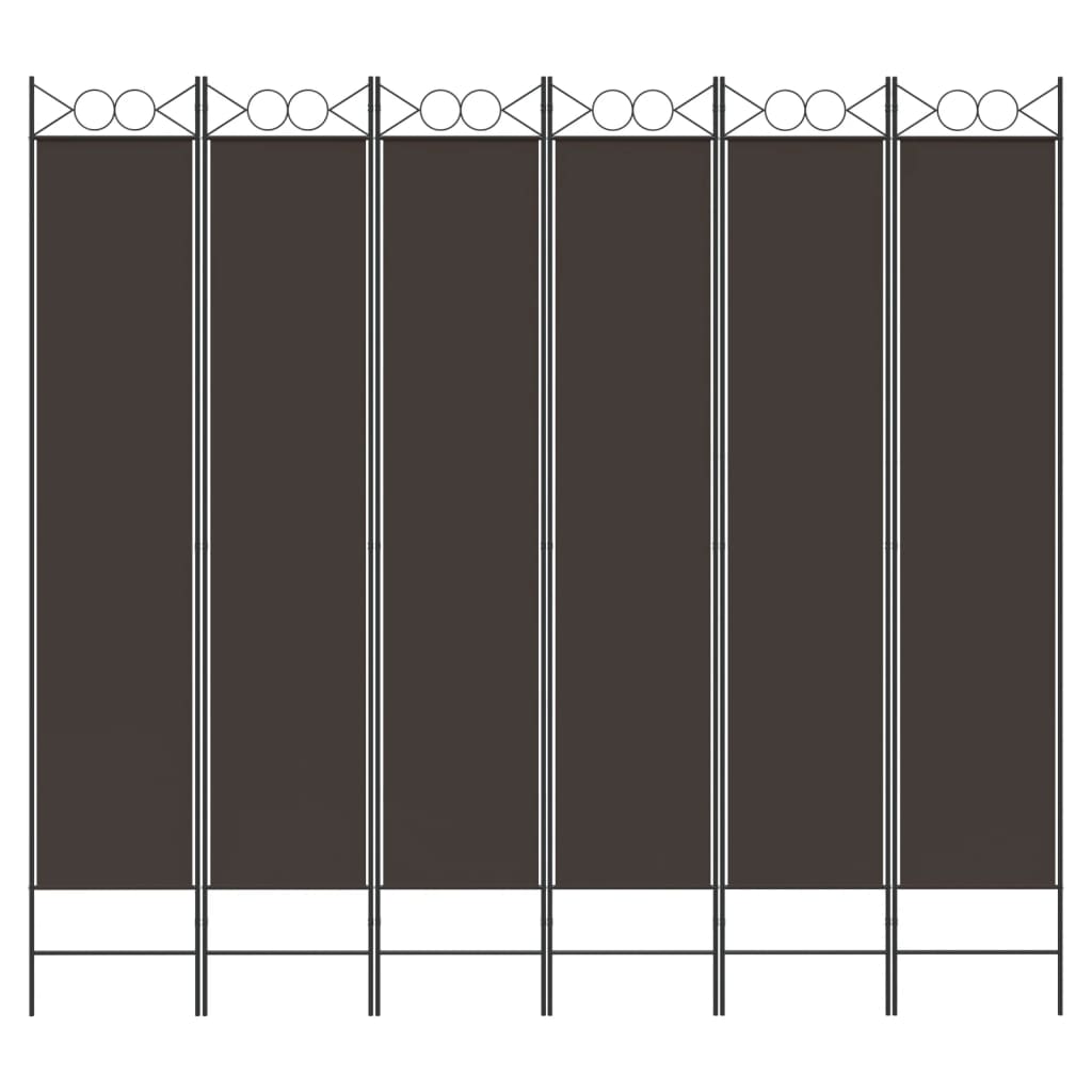Kambario pertvara, 6 dalių, rudos spalvos, 240x220cm, audinys