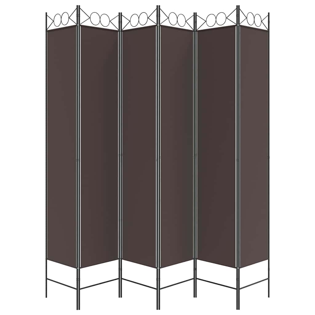 Kambario pertvara, 6 dalių, rudos spalvos, 240x220cm, audinys