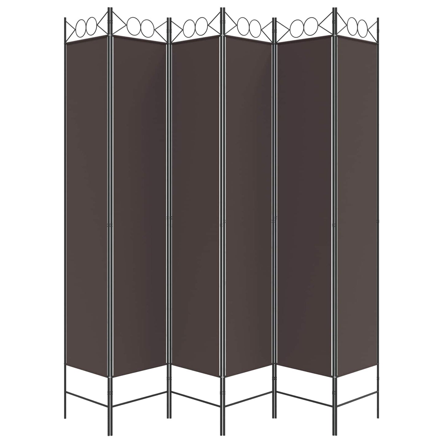 Kambario pertvara, 6 dalių, rudos spalvos, 240x220cm, audinys