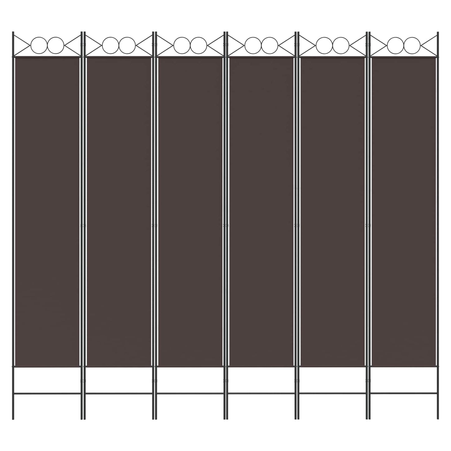 Kambario pertvara, 6 dalių, rudos spalvos, 240x220cm, audinys