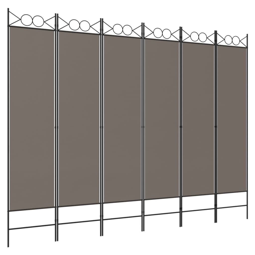 Kambario pertvara, 6 dalių, antracito, 240x220cm, audinys