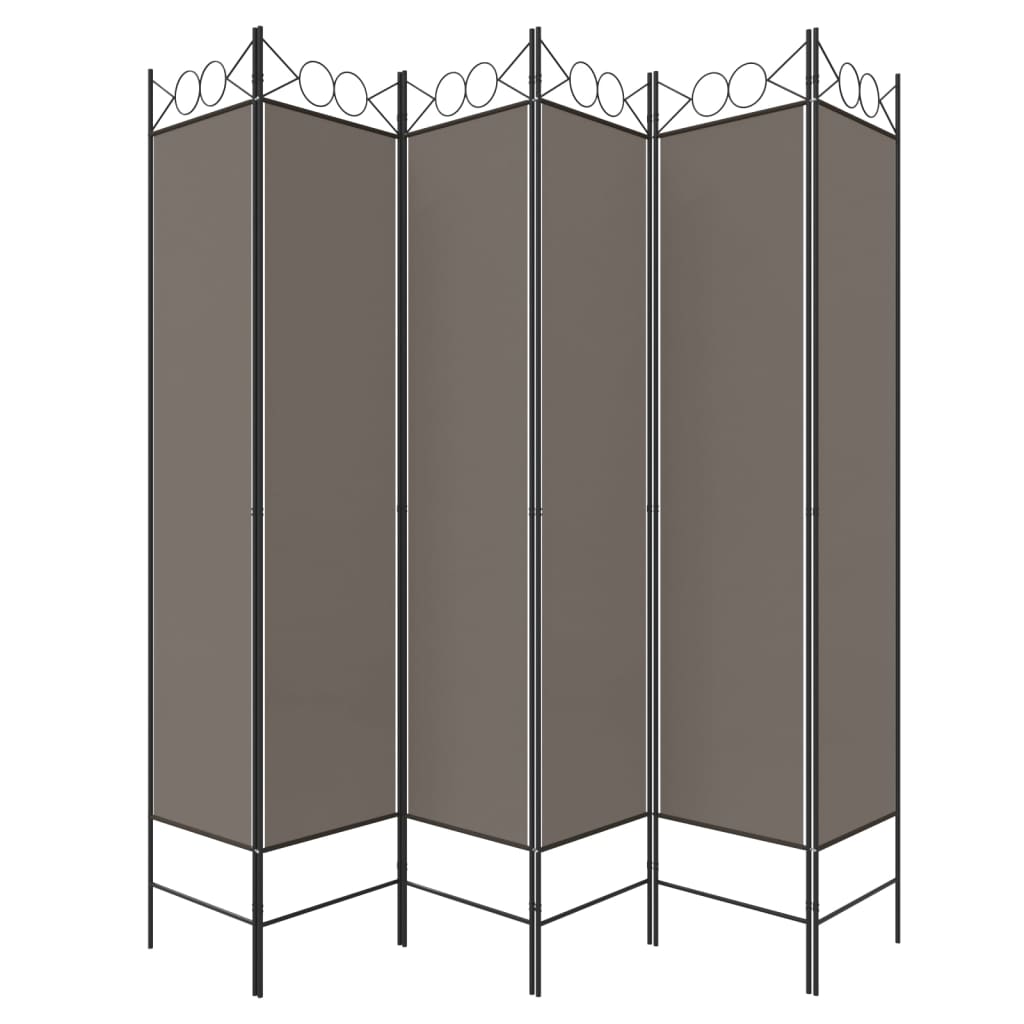 Kambario pertvara, 6 dalių, antracito, 240x220cm, audinys
