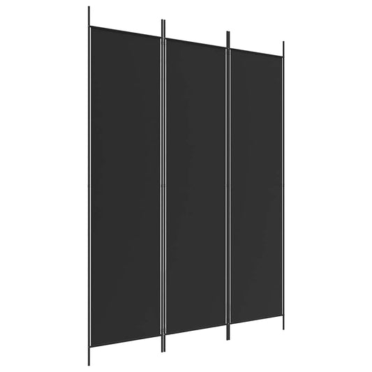 Kambario pertvara, 3 dalių, juodos spalvos, 150x200cm, audinys